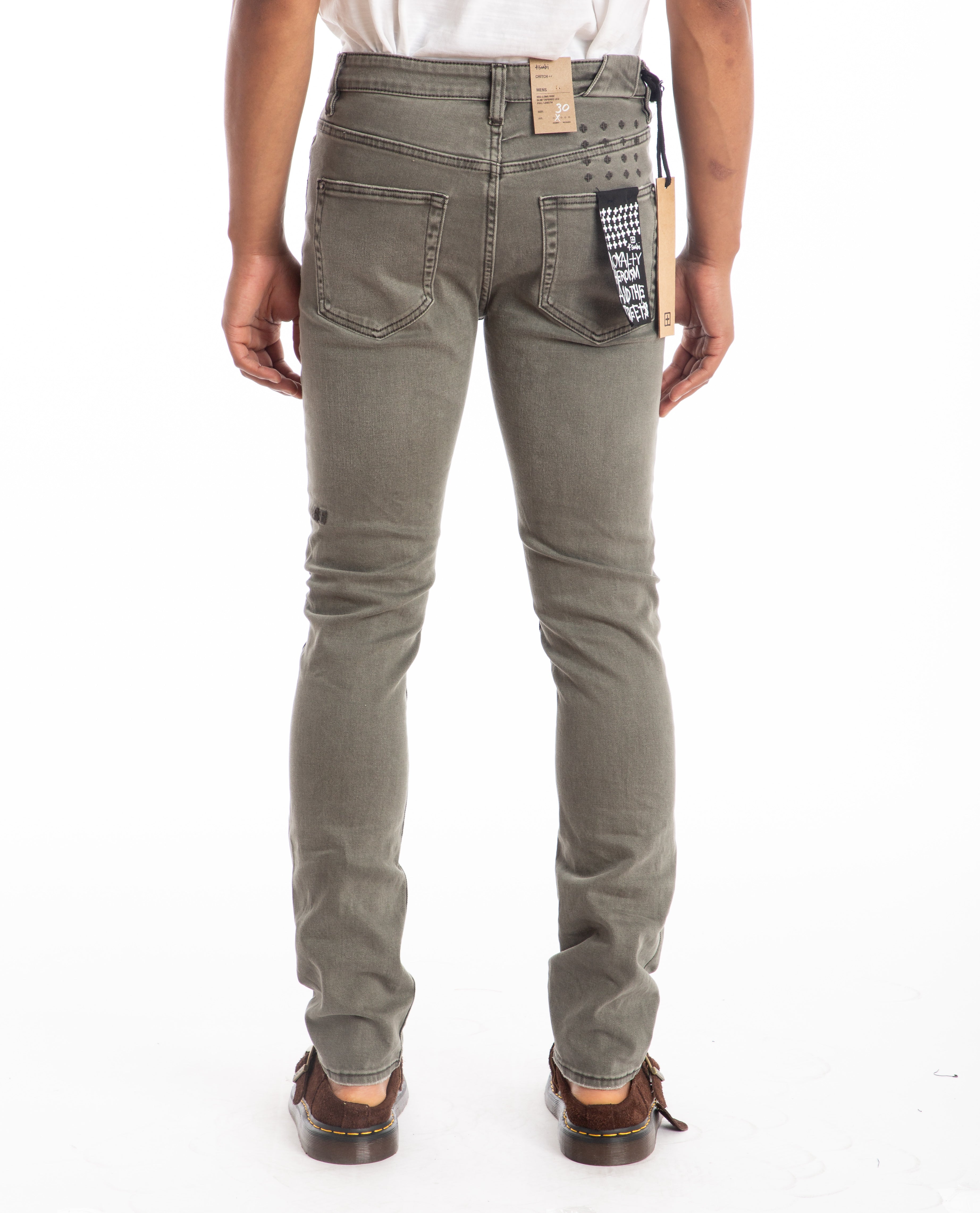 Buy Ksubi Jeans Mens Chitch Slim Tapered Leg Mid-Long Rise Gray $240 Size 36/32