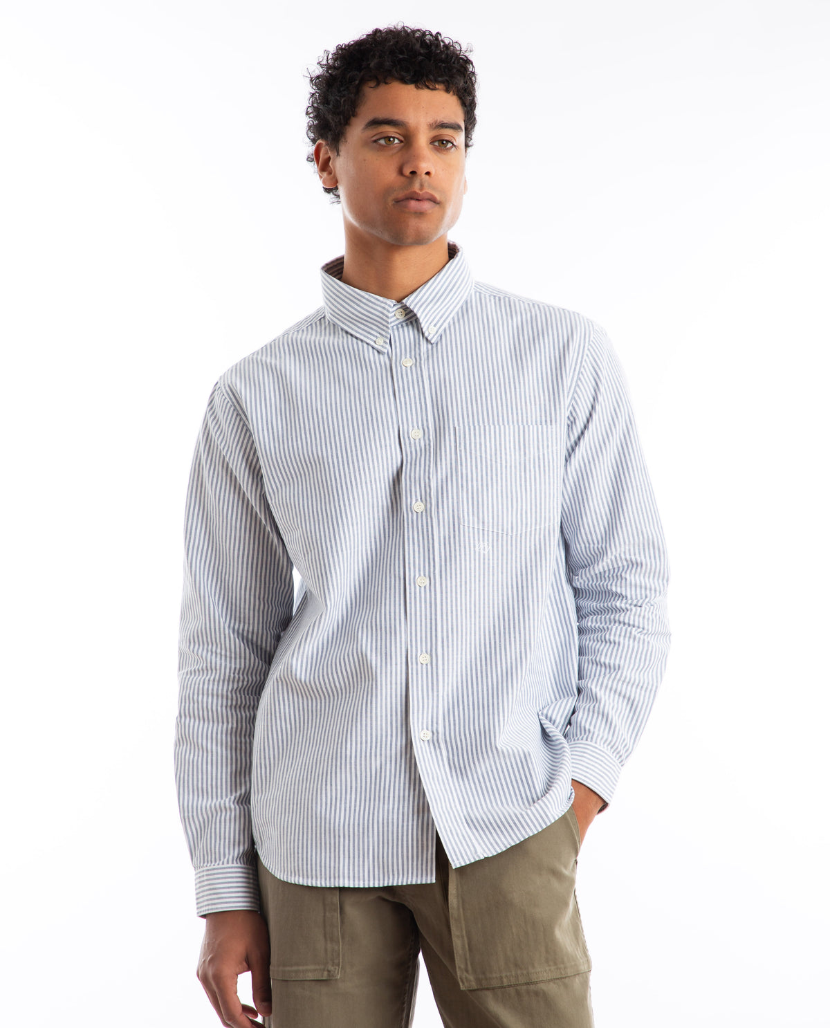Beefy Cotton Striped Oxford Navy Men Shirts KNICKERBOCKER