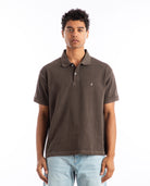 Pique Polo Pigment Dyed Brown Men Shirts STUSSY