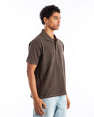 Pique Polo Pigment Dyed Brown Men Shirts STUSSY
