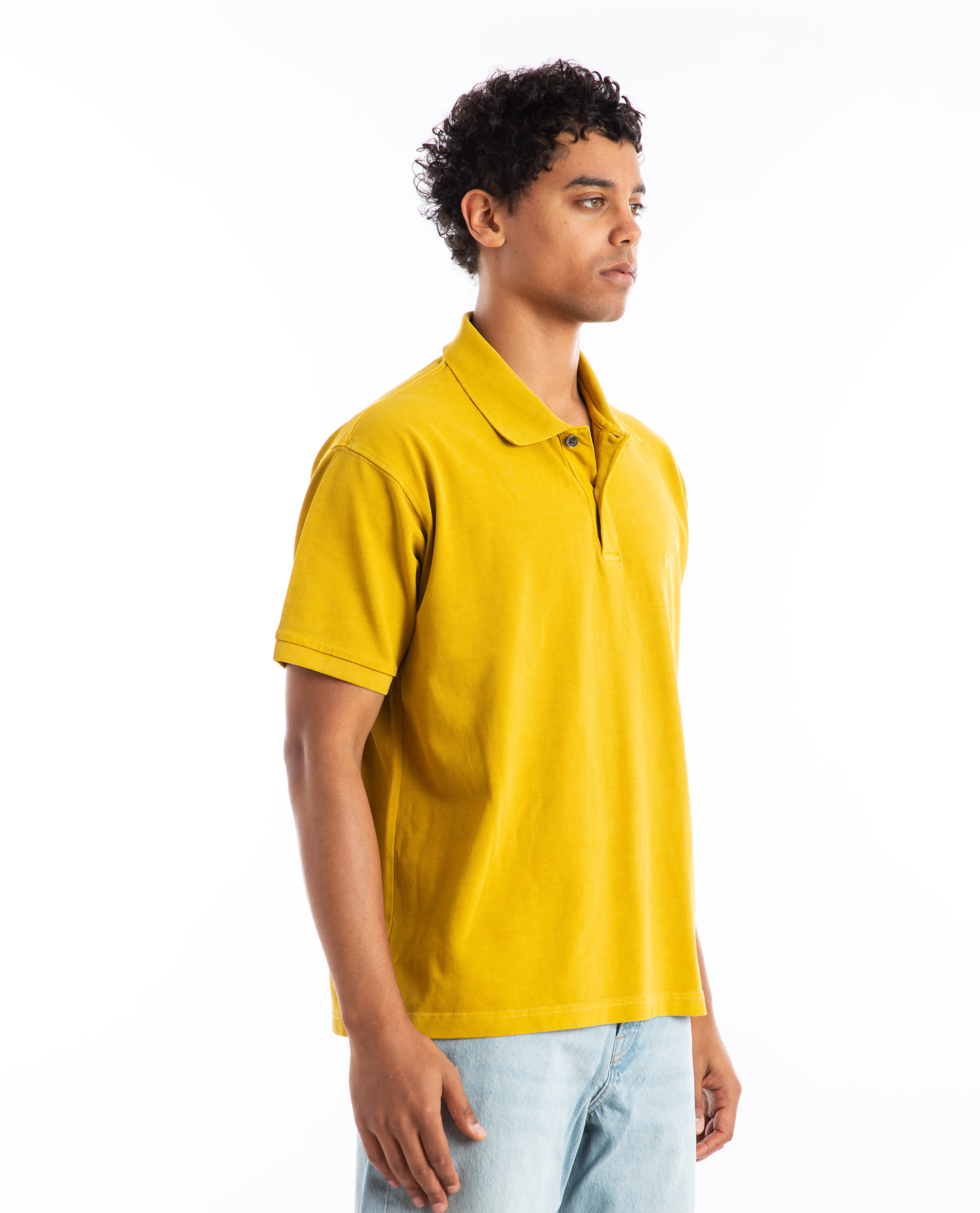Stussy Pique Polo Pigment Dyed M Mustard Medium