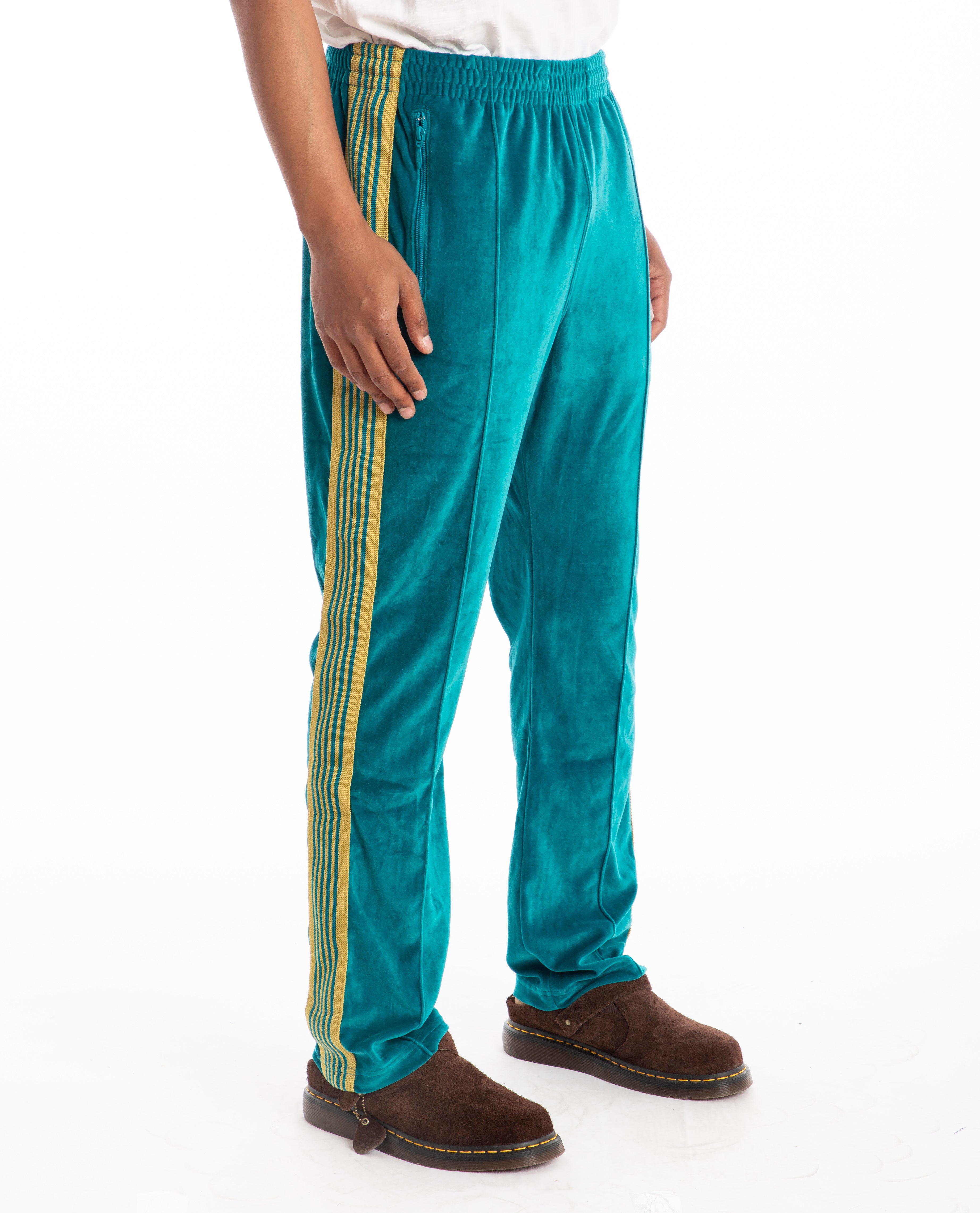 Narrow Velour Track Pant Turquois