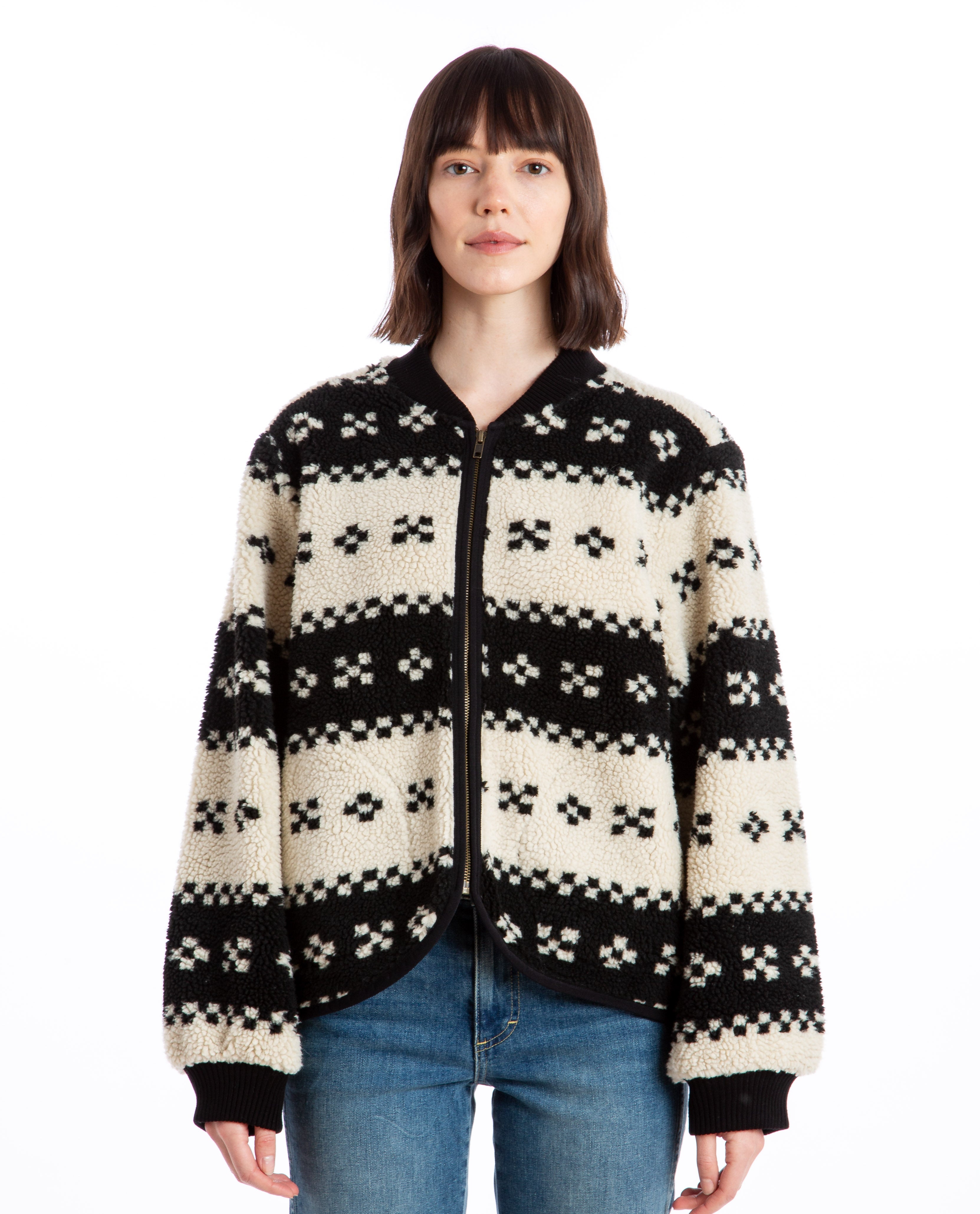 Plush bomber jacket deals