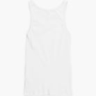 Plain white tank top on a light gray background