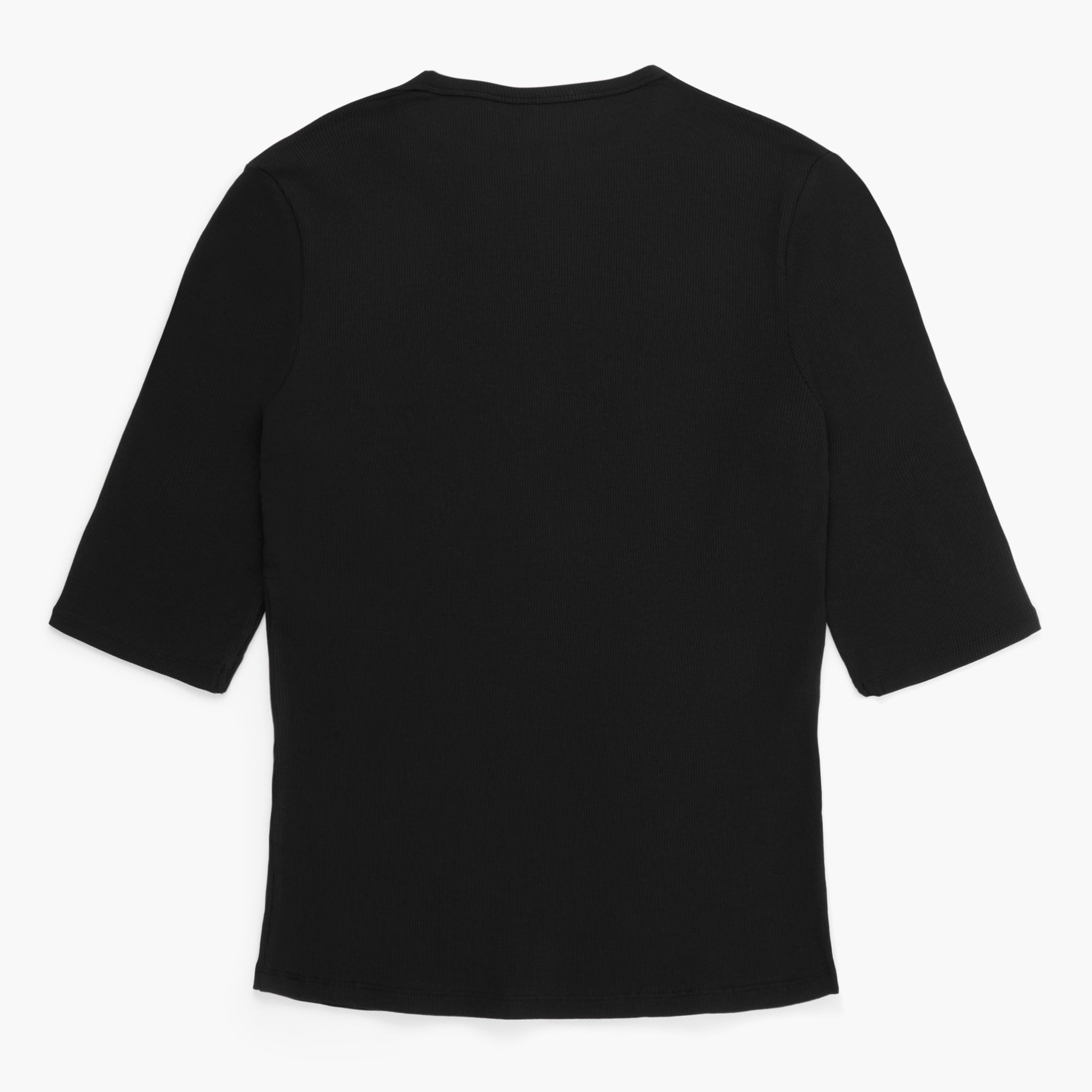 Black t-shirt on a white background