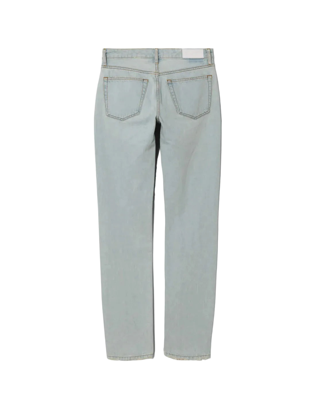 Light blue jeans on a white background