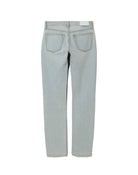 Light blue jeans on a white background