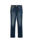 Blue jeans on a white background