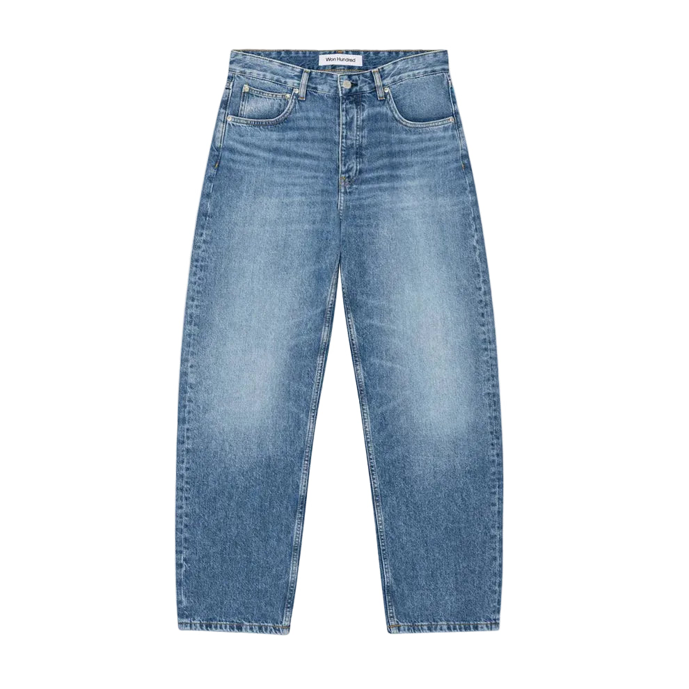 Blue jeans on a white background