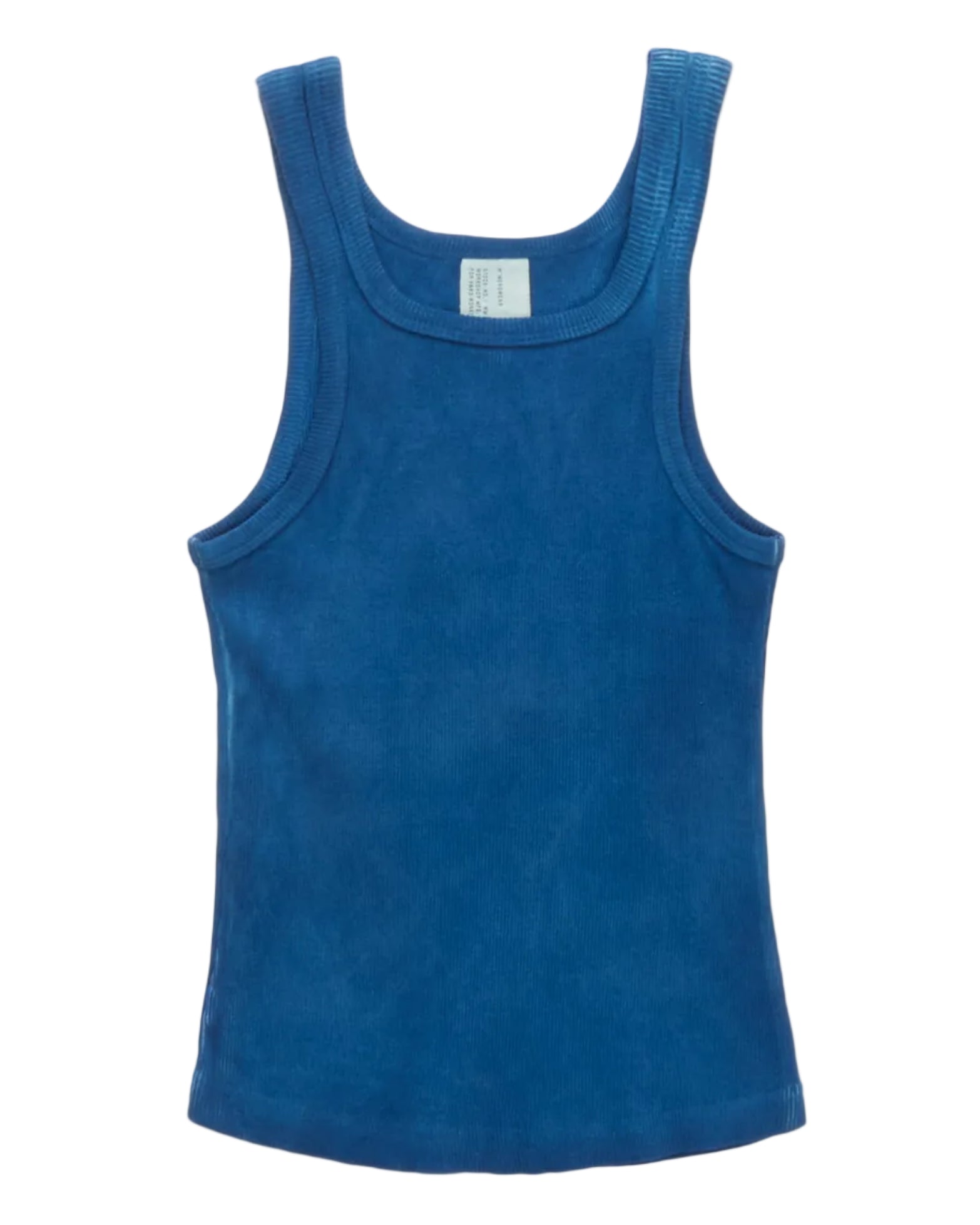 Blue tank top on a white background