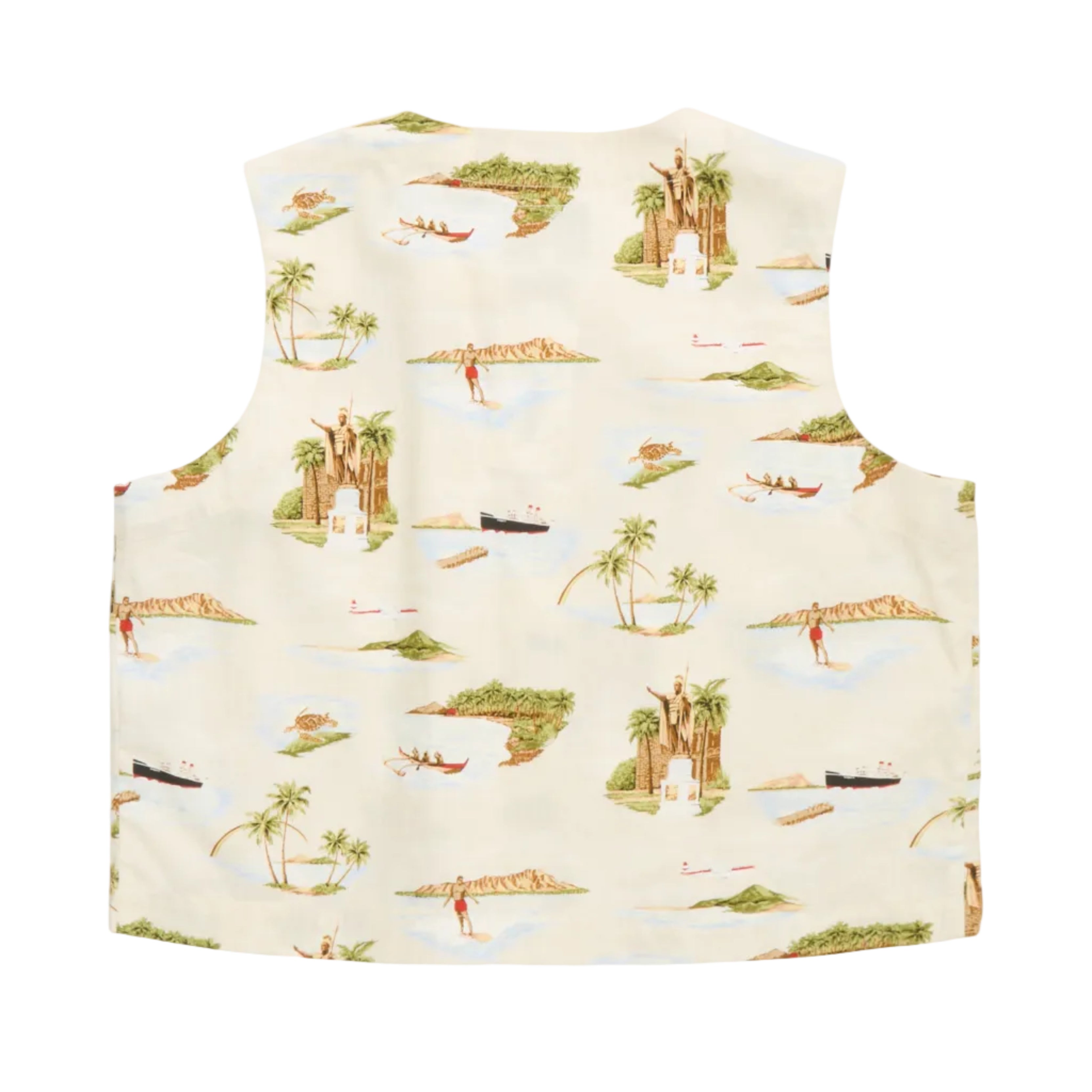 Baby vest with tropical print on a white background