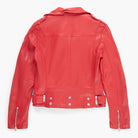 Red leather jacket on a white background