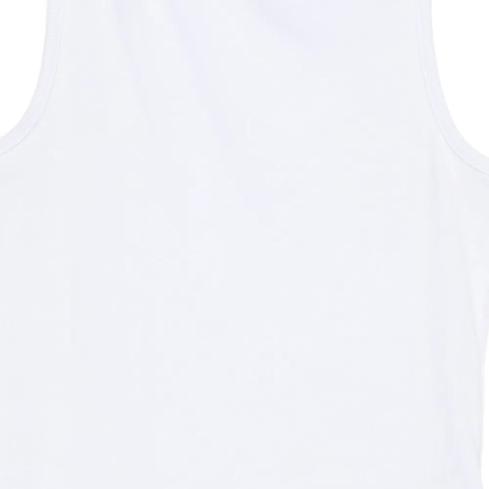Plain white tank top with a subtle pattern