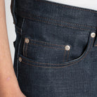 close up of a jean pocket rivets and stitching