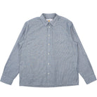 Blue striped shirt on a white background