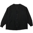 Black jacket with two front pockets on a white background