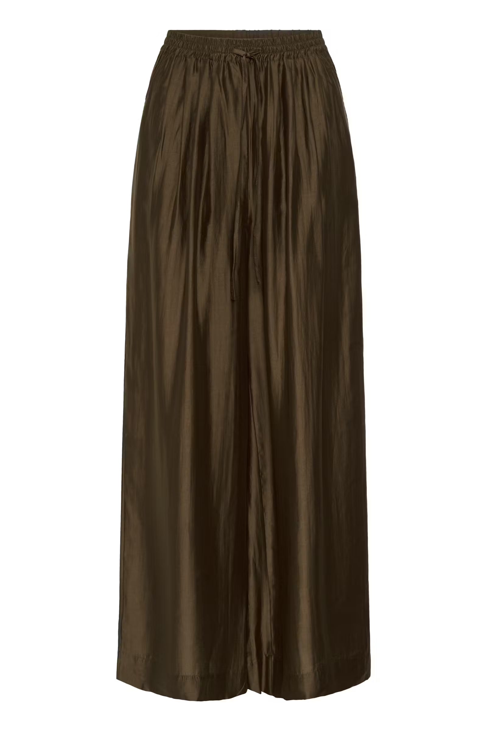 Brown wide-leg pants on a white background