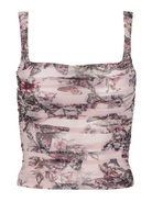 Floral patterned top on a white background