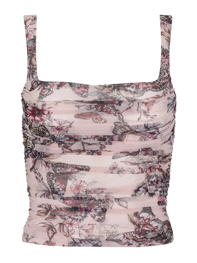 Floral patterned top on a white background
