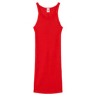 Red tank dress on a white background