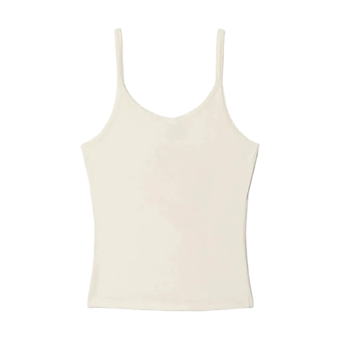 Back view of a beige tank top on a white background