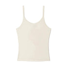 Back view of a beige tank top on a white background