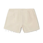 Beige shorts with white tassels on a white background