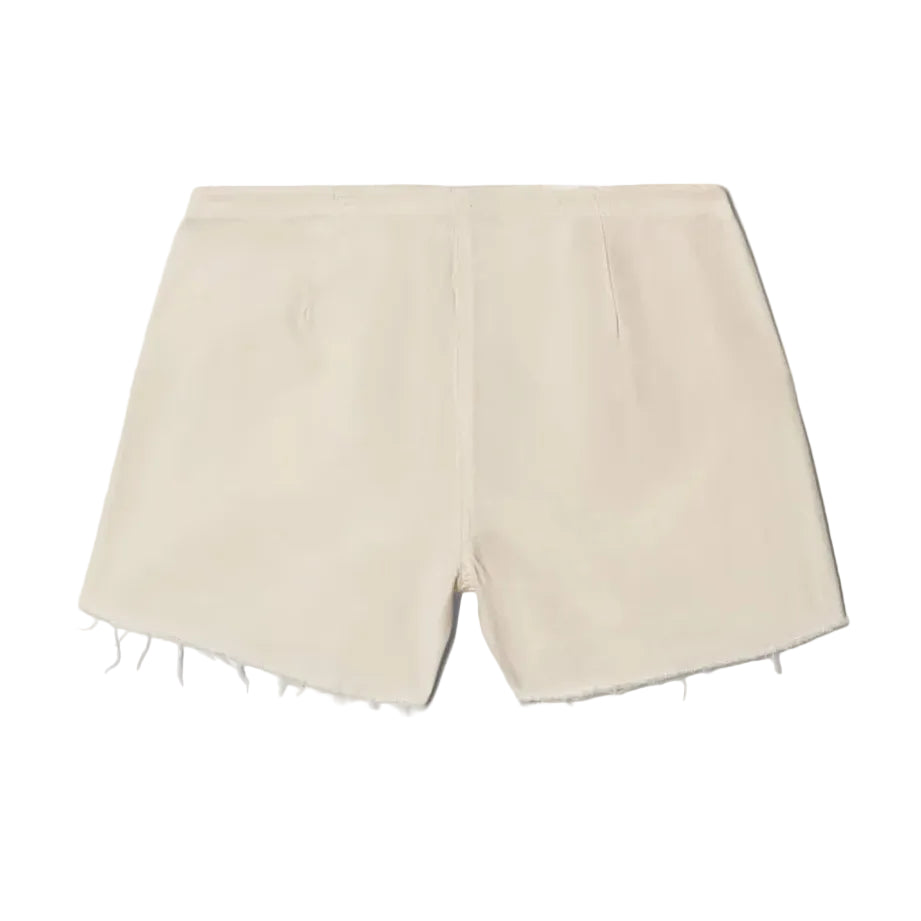 Beige shorts with white tassels on a white background