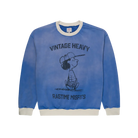 Blue sweatshirt with graphic design on a white background