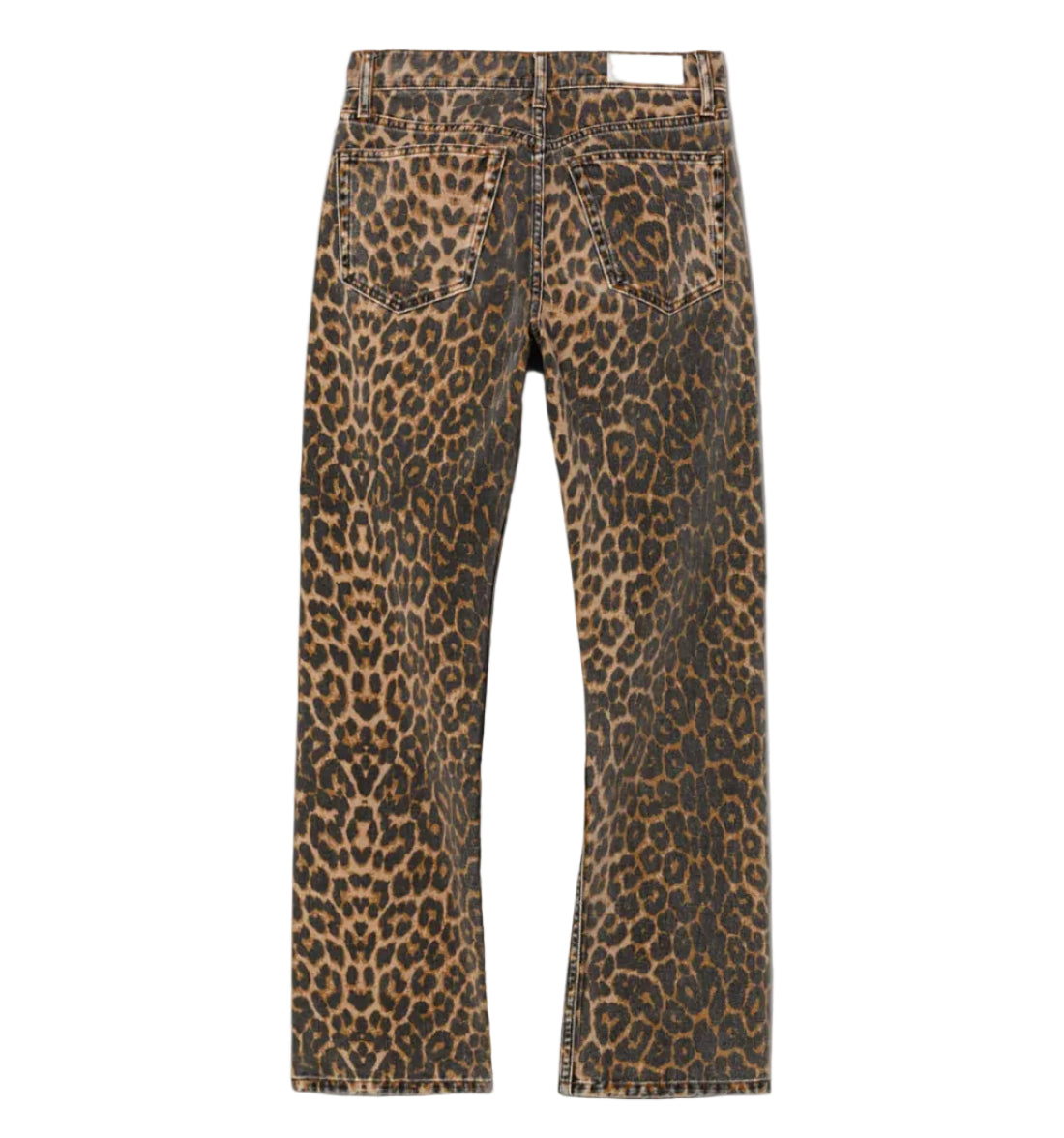 Leopard print pants on a white background