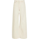 White wide-leg pants on a white background