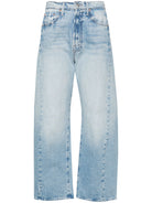 Light blue jeans on a white background