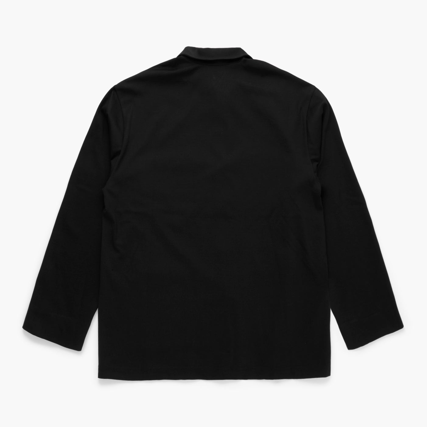 Black long-sleeve jacker on a white background
