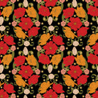 Colorful floral pattern on a black background