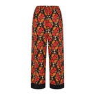 Floral patterned pants on a white background