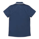 Navy blue polo shirt on a white background