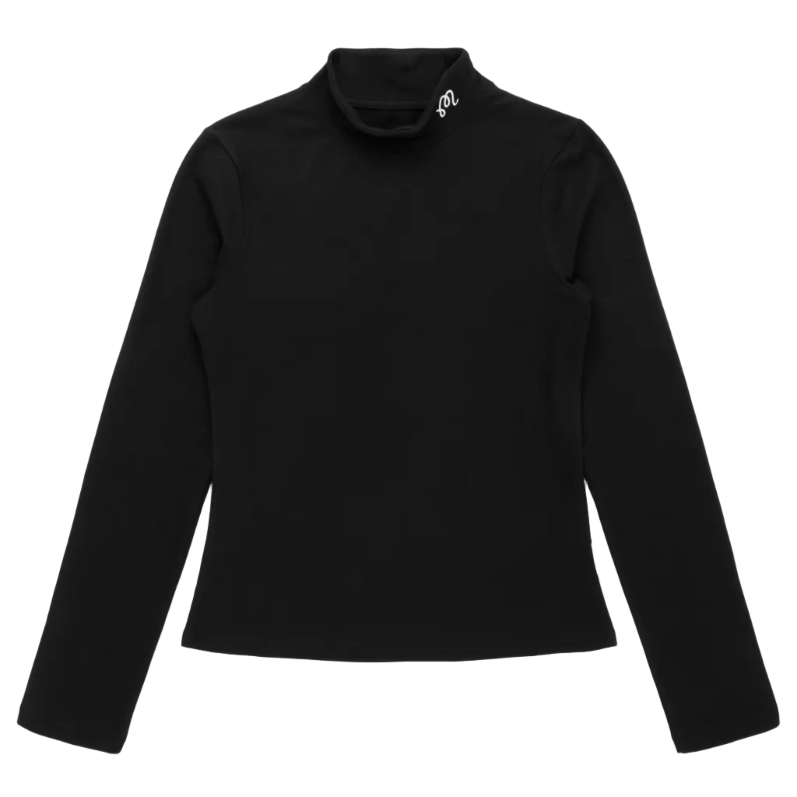 Black turtleneck sweater on a white background