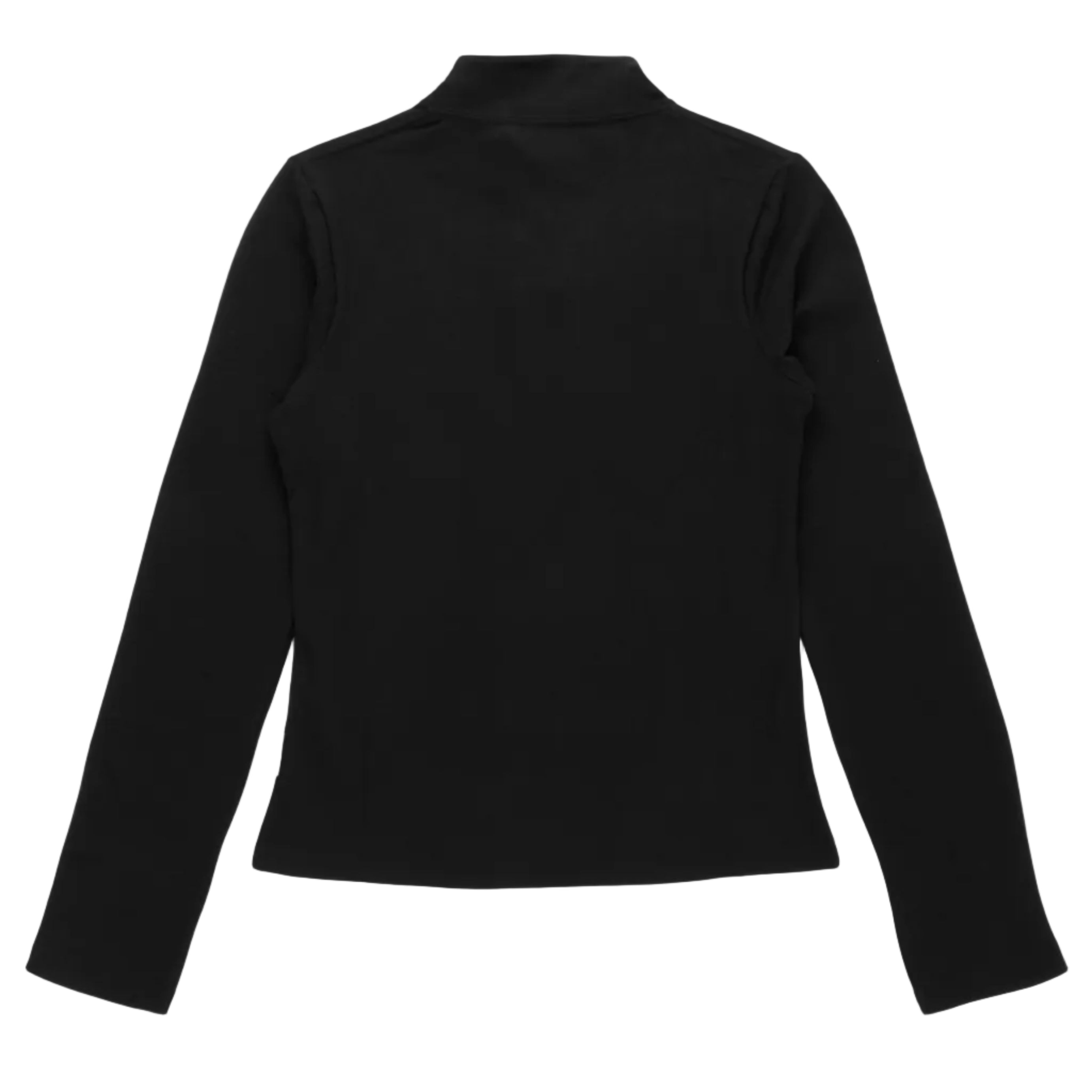 Black long-sleeve top on a white background