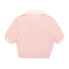 Pink cropped jacket with a collar on a white background