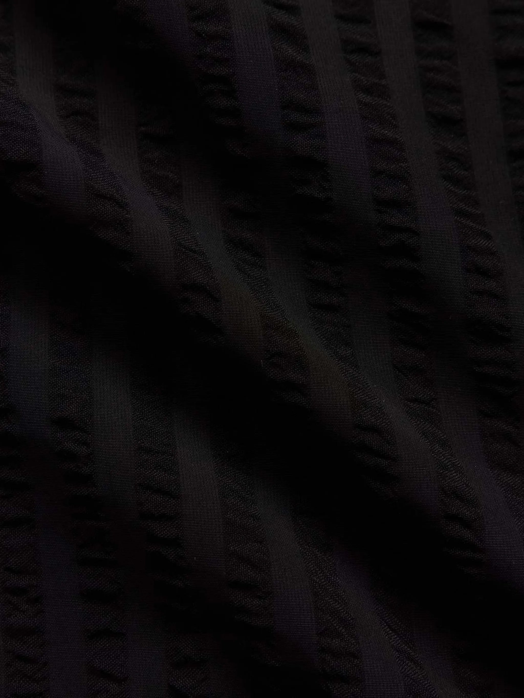 Close-up of textured black fabric