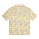 Yellow and beige striped shirt on a white background