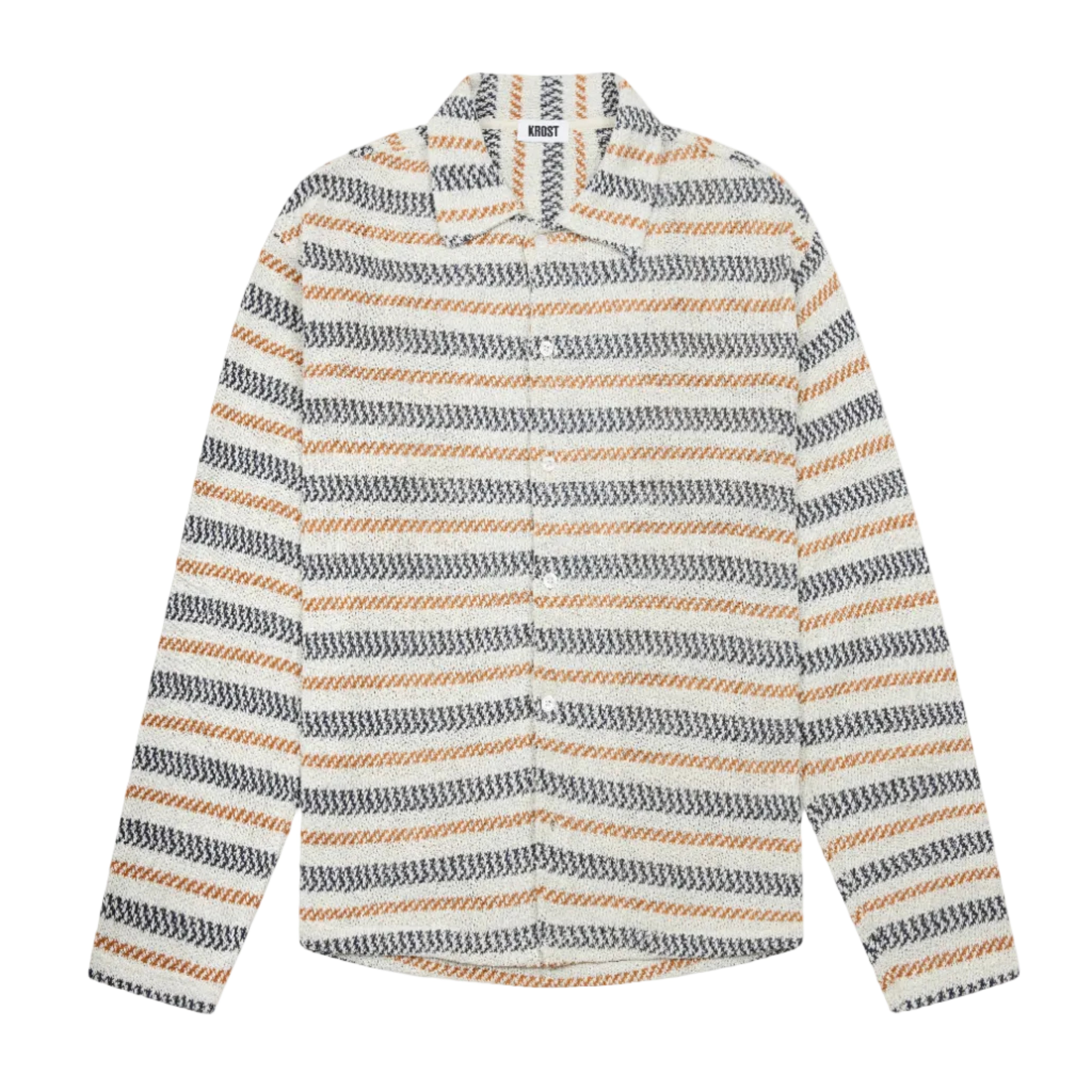 Striped knit shirt on a white background