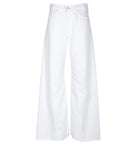 White wide-leg pants on a white background