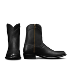 Black boots on a white background