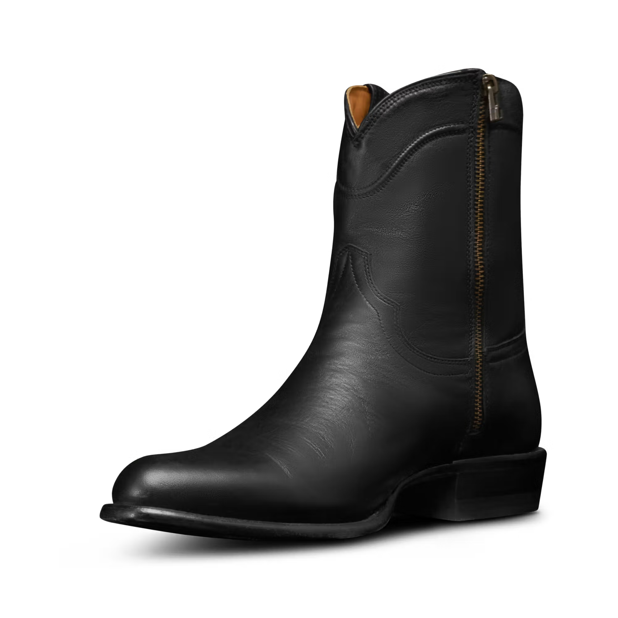 Black boot on a white background