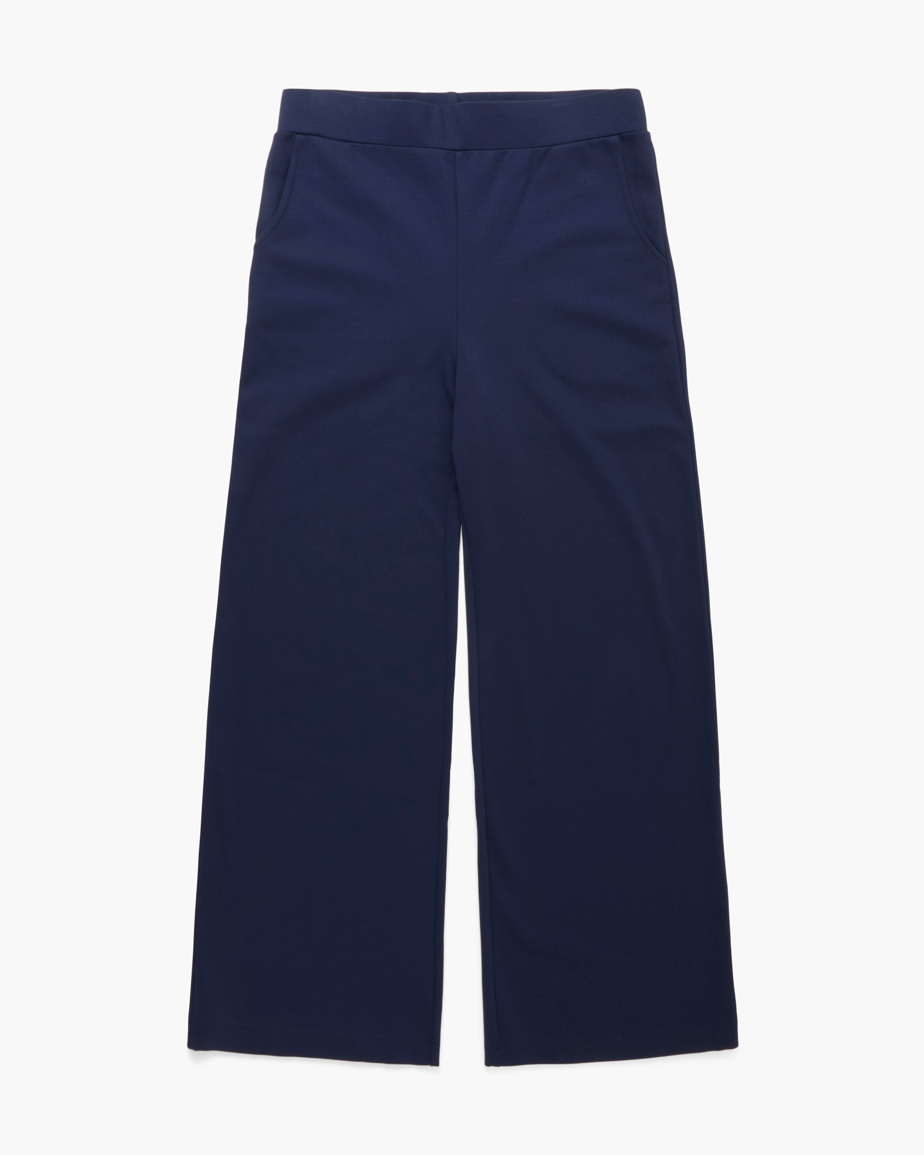 Navy pants on a white background
