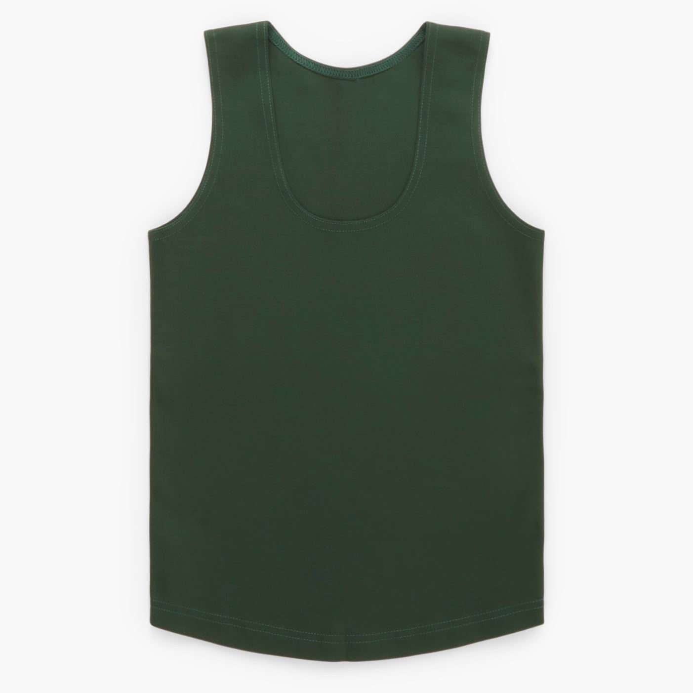 Green tank top on a white background