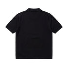 Black polo shirt on a white background