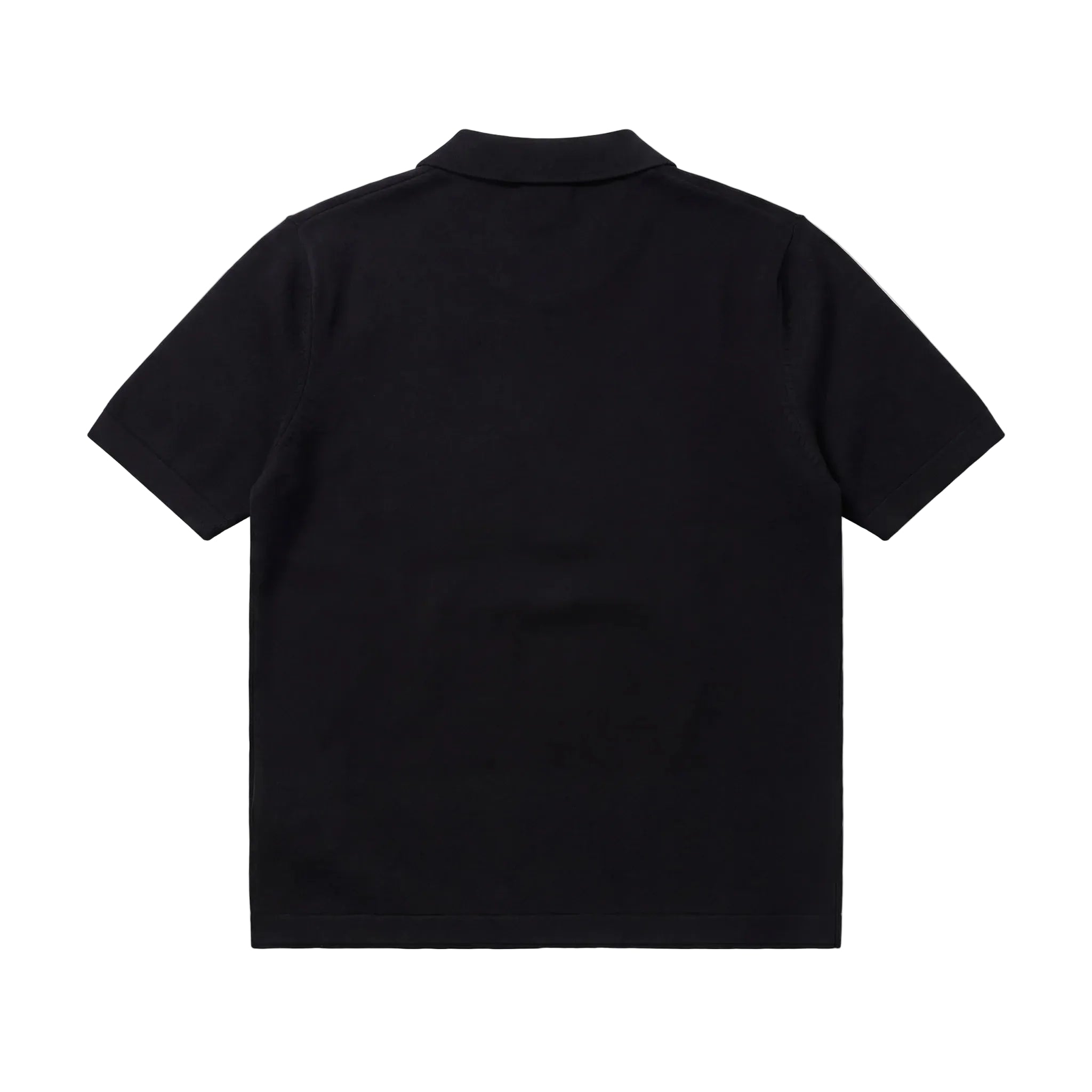 Black polo shirt on a white background