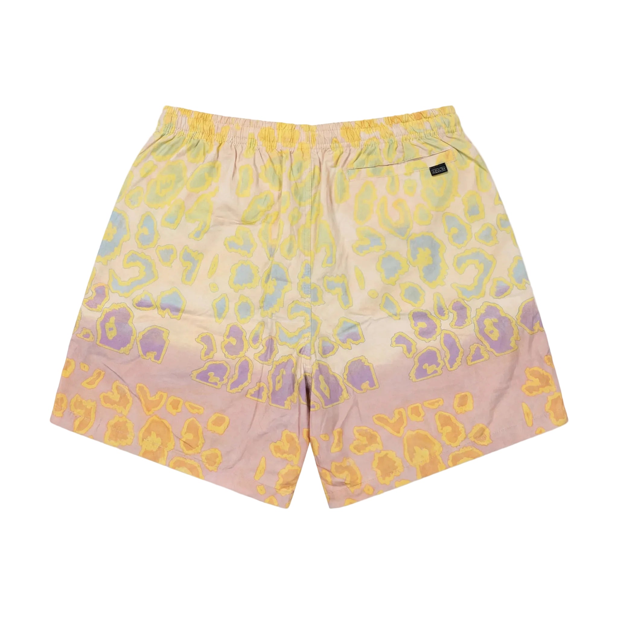Multicolored shorts with a gradient pattern on a white background